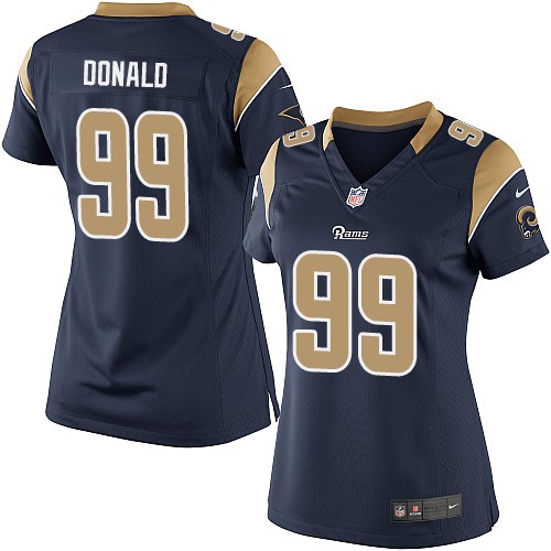 Women's Elite Aaron Donald Nike Jersey Navy Blue Home - #99 NFL Los Angeles Rams